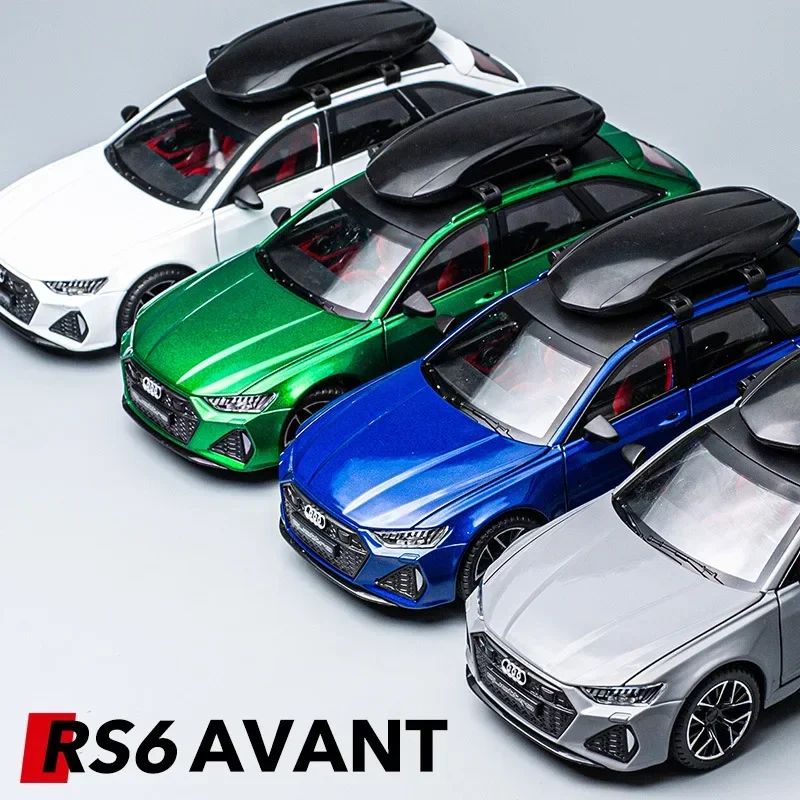 1:24 Audi RS6 Avant Station Wagon Alloy Car Model Diecast Metal Toy Car Model Simulation Sound and Light Kids Toys Gift C160