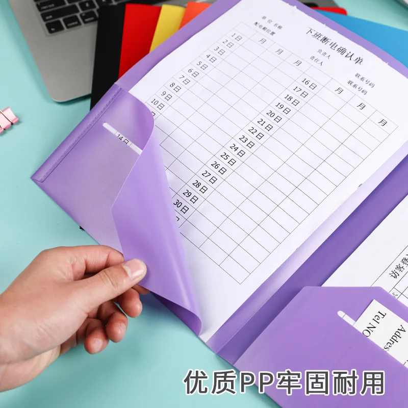 PP プラスチック 2 ページ フォルダー - 新学期用品用の多用途ドキュメント オーガナイザー、試験用紙の保管と分類に最適