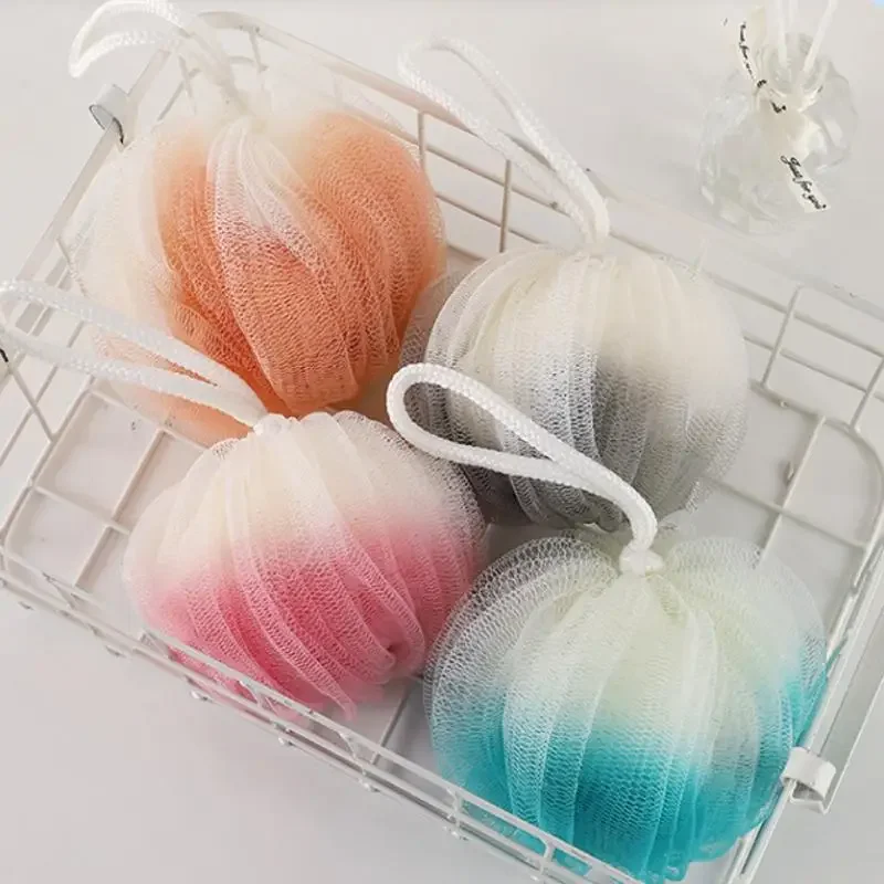 Soft Brush Body Clean Bath Puff Bathroom Supplies Pumpkin Shape Scrubbing Bubble Shower Mesh Sponge