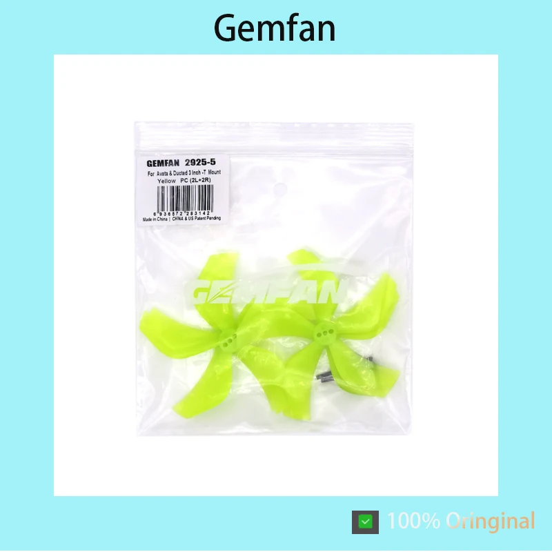 Gemfan 2925 Upgraded 5-Blade Propellers, Anti-Scratch Crash-Resistant Props for DJI Avata Gen1 FPV Cinewhoop DroneGemfan (Qi.