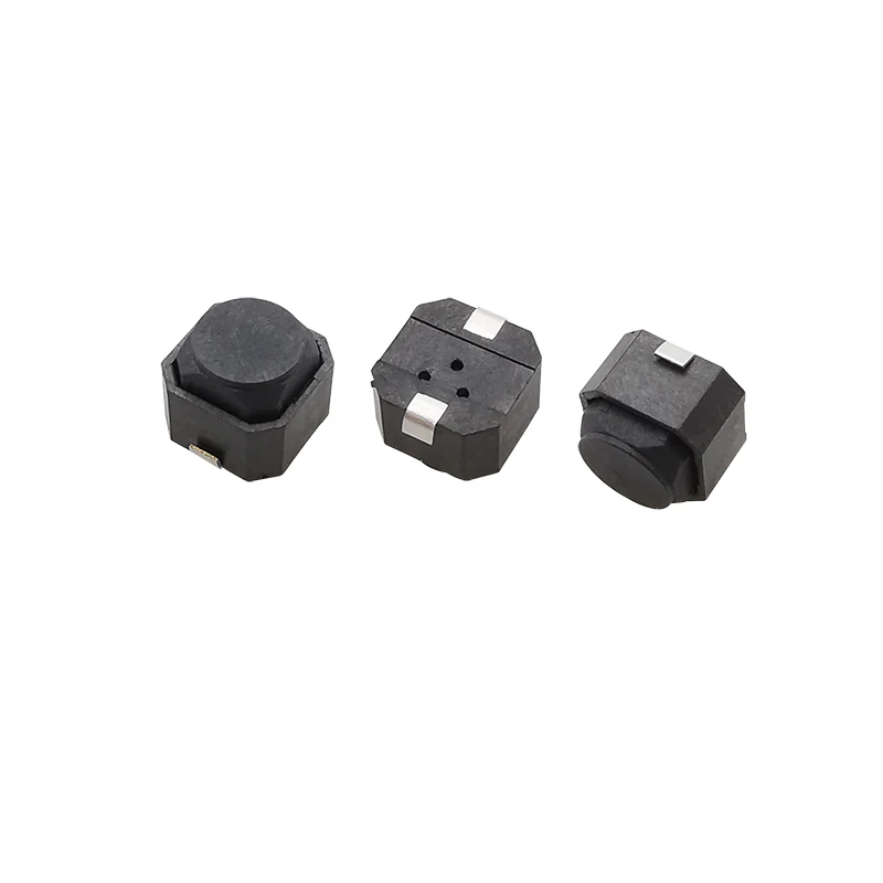 10Pcs/lot 6x6x5mm Tact Switch 6*6*5 mm 2 Pin Silent Touch Switches Silicone Push Button Tactile Switch Black