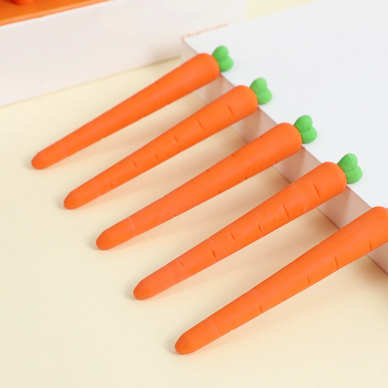 Ellen Brook 1 PCS Cute Kawaii Creative Carrot Eraser Cookie Rubber Stationery School Office Supplies Novelty Lovely Eraser Gift