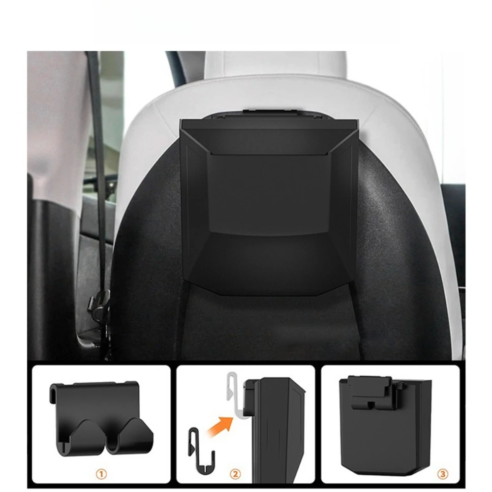 For tesla model 3 Y 16-26 Car Seat Back Garbage Bag Storage Organizer Trash Can Car Interior Accessories