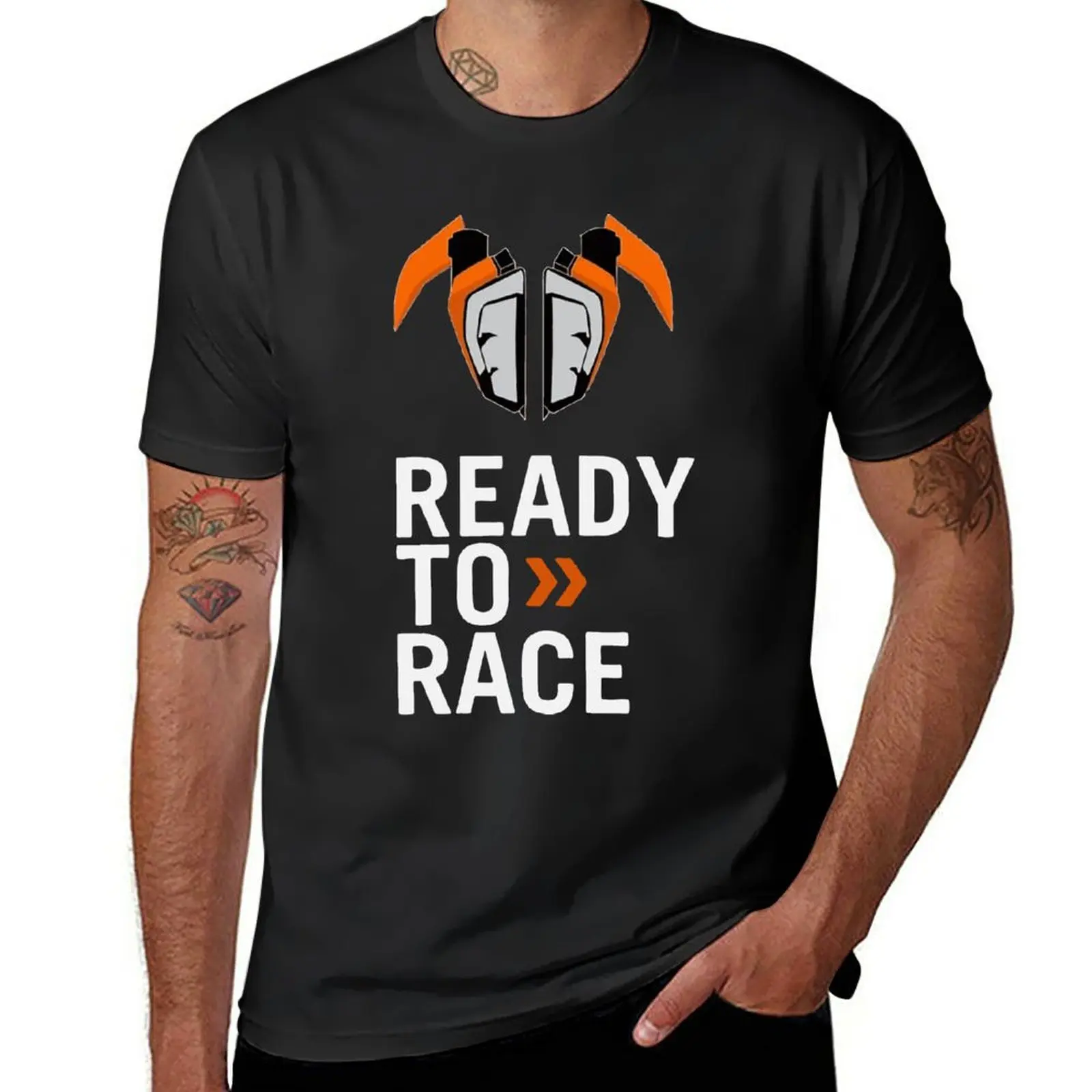 Ready to Race Motard Motocross Formule 1 T Shirt Men Women's Cotton Unique T-Shirts Round Collar Tees Short Sleeve Tops Big Size