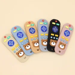 Silicone teether for baby Anti Truth Remote Control Dental Glue Food grade Button Tooth Grinding Comfort Cartoon Bear teether