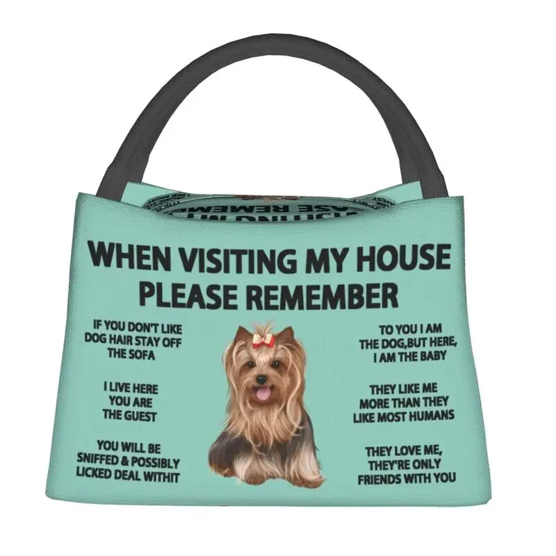 Yorkshire Terrier Yorkie Dog Insulated Lunch Bag for School Office Portable Cooler Thermal Lunch Box Women