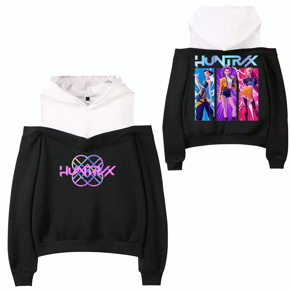 حار Kpop شيطان الصيادين خارج على الكتف طويلة الأكمام مثير هوديي هدية عيد الميلاد لصديقتك