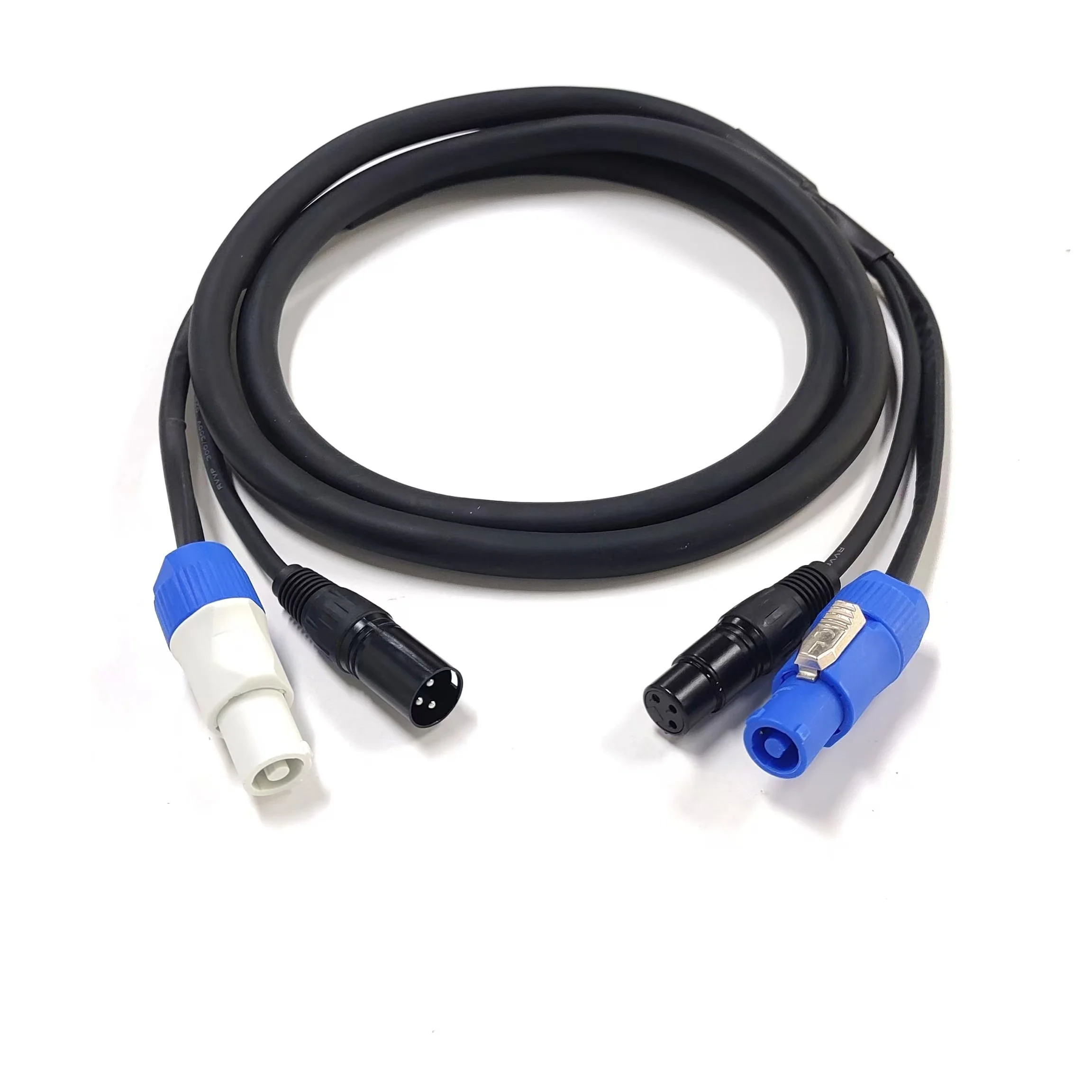 قوة الصوت إشارة الهجين كومبو كابل 3C X 2.5 مللي متر DMX كابل إلى 3 دبوس Powercon سلك الطاقة تمديد الحبل لإضاءة المسرح Led