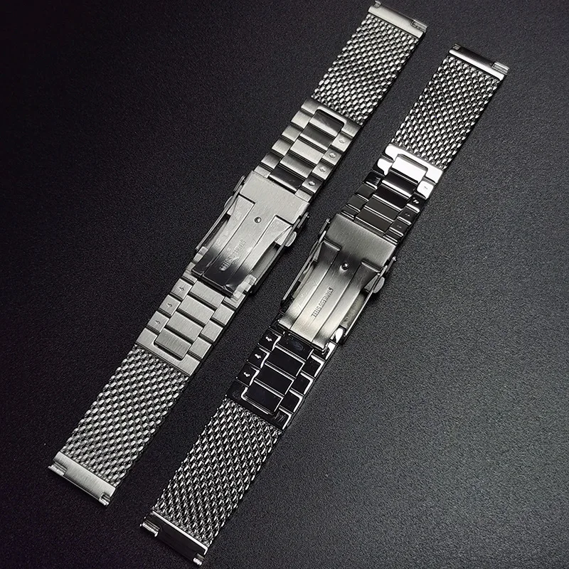 Extra Thick Premium Solid Stainless Steel Mesh Watch Strap Band 20mm 22mm Milanese Bracelet Loop Big Size Men for IWC for Seiko