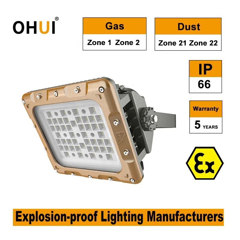 Zone 1 Zone 2 ATEX  Hazardous Area LED Explosion Proof Light for  Station Industrial Explosion Proof Lighting