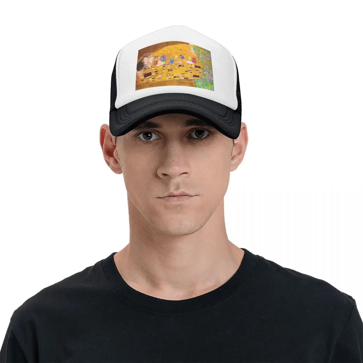 Gustav Klimt The Kiss Abstract Freyas ArtCap Fashion Mesh Baseball Caps Adjustable Hat Hip Hop Summer Unisex Baseball Hats