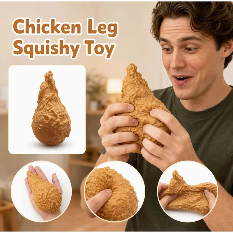 Simulating Fried Chicken Legs Squeeze Pinching  Decompression Slow Rebound Sticky Pressure Ball Toy Funny Ornaments Fun Gifts