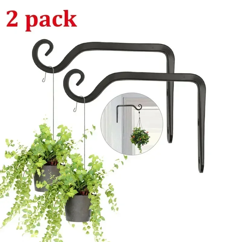 1/2PCS Metal Hanging Basket Brackets Garden Plant Hanger Hook Wall Decor Heavy Duty Iron S-shape Flower Pot Hook Hanging Lantern