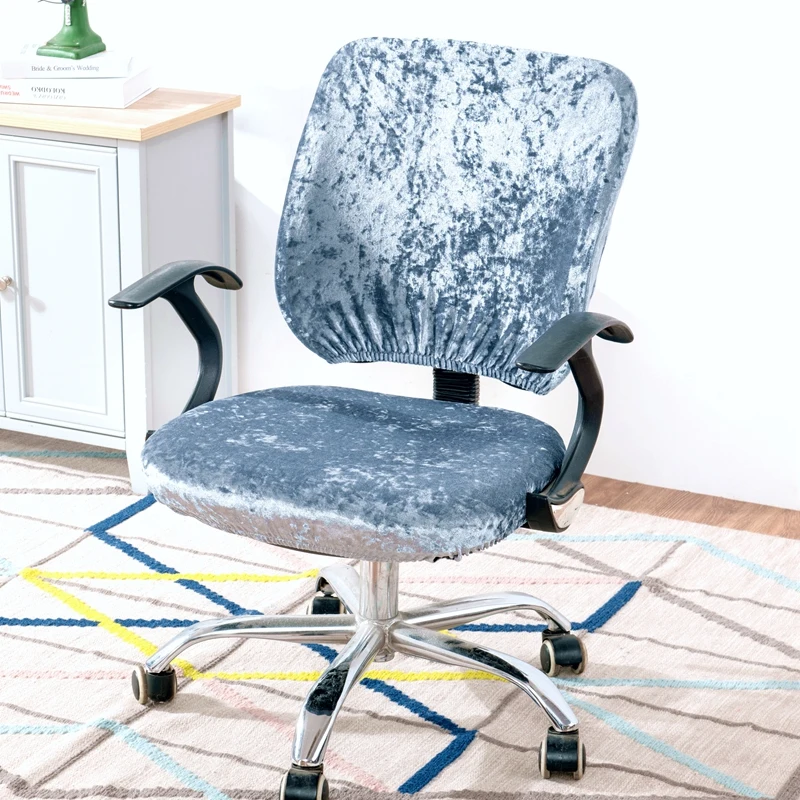 

Бархатный плюшевый мягкий эластичный материал, чехол для офисного стула, чехлы на спинку сиденья стола, водонепроницаемый чехол для компьютерного стула