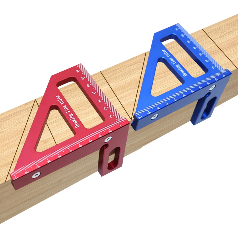 النجارة مربع المنقلة سبائك الألومنيوم ميتري مثلث حاكم عالية الدقة تخطيط أداة قياس للمهندس نجار