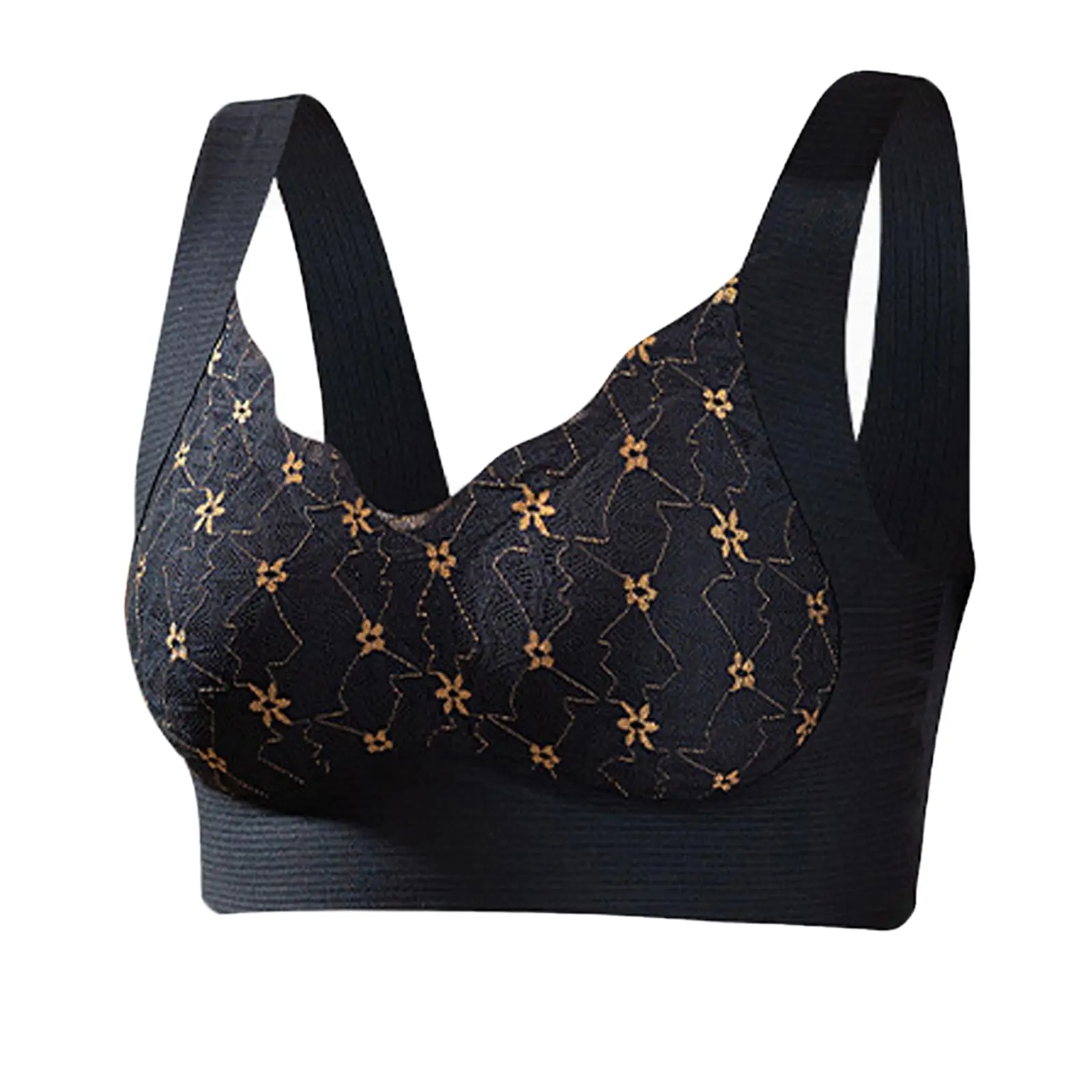 AliExpress NONE Lace Pattern Wrap Bra Seamless Vest Women's Beautiful Back All-in-one Cup Breathable Wire-free Sleeping Comfort Underwear