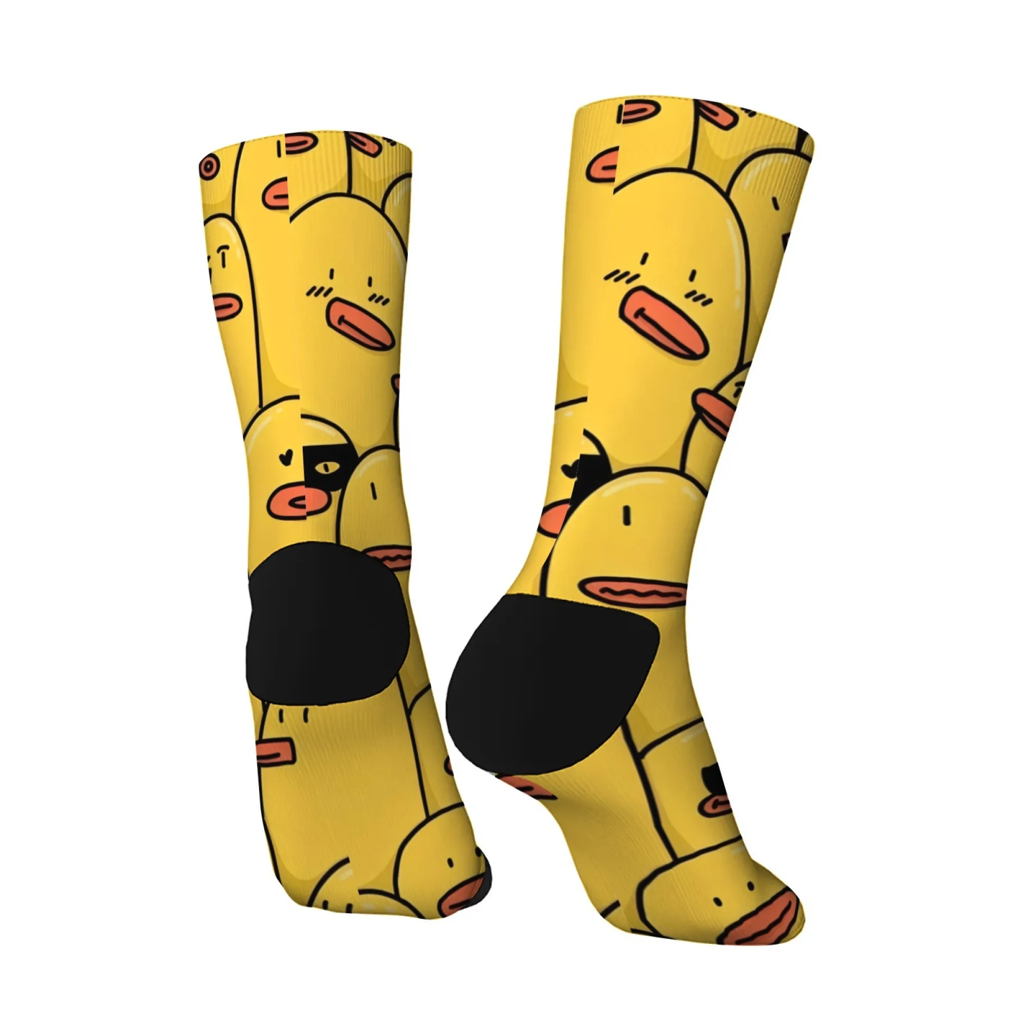 Calcetines divertidos con estampado de pato de dibujos animados para hombre, cómodos, transpirables, antideslizantes, novedad, calcetines retro Harajuku, regalo de fiesta y vacaciones