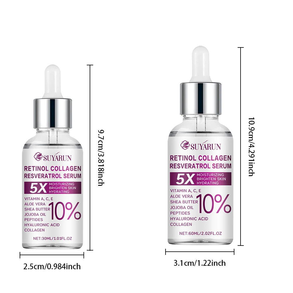 مصل SUYARUN Retinol Resveratrol للوجه، مرطب تفتيح عضوي، يقلل من التجاعيد والبقع الداكنة. #4