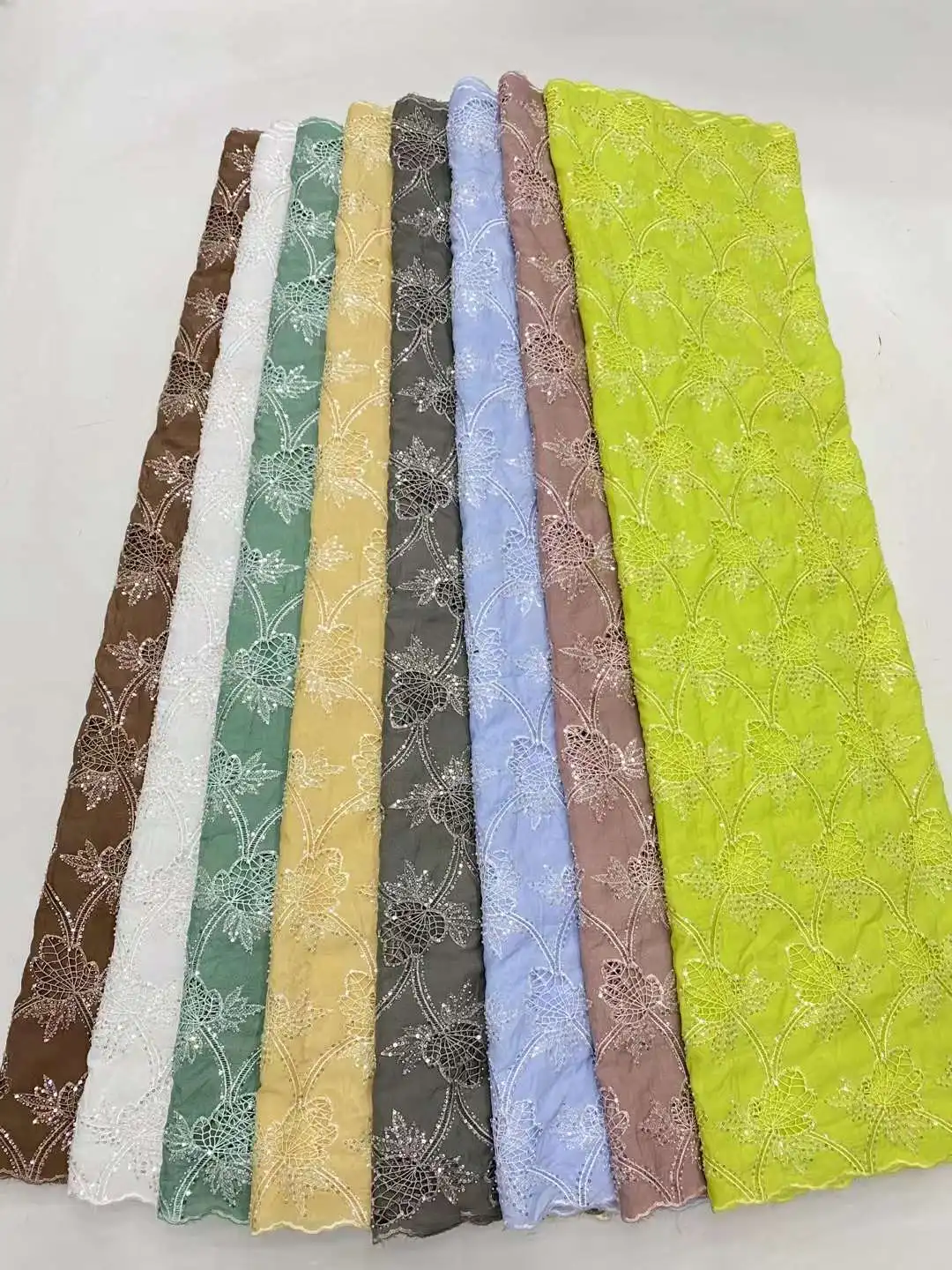 White French Chiffon Lace Fabric 2024 High Quality 5 Yards Nigerian African Lace Fabric For Party Dress Sewing