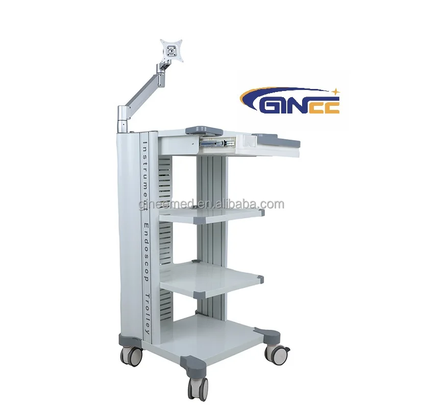 GINEE MEDICALDental Oral Scanning Cart with Monitor Mount and Oral Scanner Holder Dental Clinic Cart with Wheels for Hospital