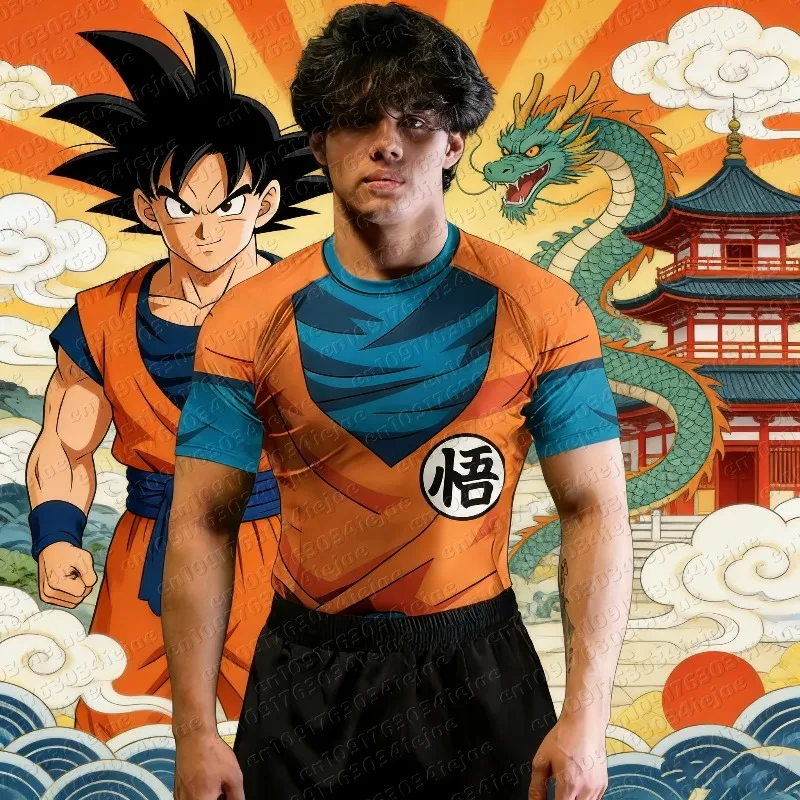 

Футболка с графическим принтом Dragon Ball Super Saiyan Goku 2026, летняя спортивная быстросохнущая футболка для мужчин, детская одежда, женская футболка