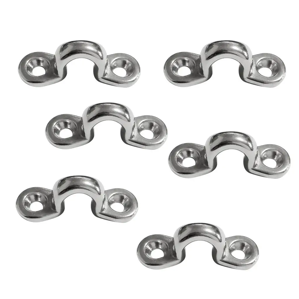 6 Set Marine Pad Eye Marine Kayaking Rigging Loop Stainless Eye Straps