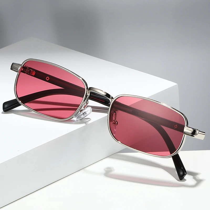 JNPCXI Fashion Brand Design Metal Small Frame Square Sunglasses Women Retro Popular Sunglass Summer Traveling Drive Eyewear Male