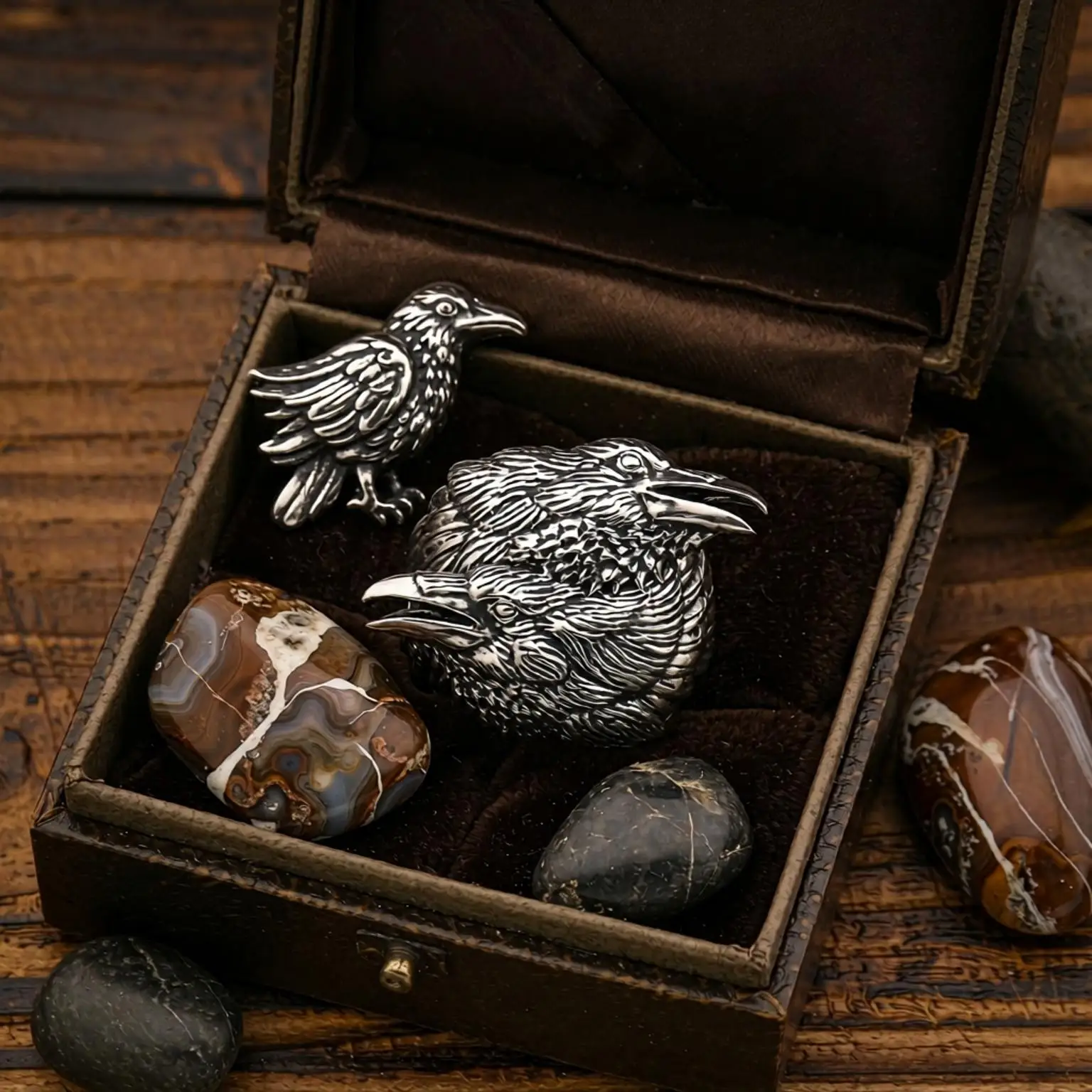 Vintage 925 Sterling Silver Crow Styling Tibetan Silver Rings For Women Men Anniversary Party Jewelry Gifts Decoration Accessory