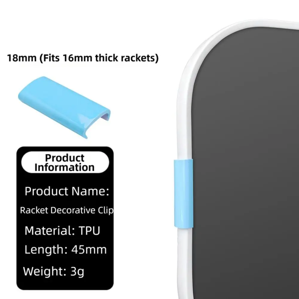 Fit for 16mm Pickleball Paddle Edge Protector Decorative Shock Absorption Edge Protector Clips Colorful Weighted Blocks