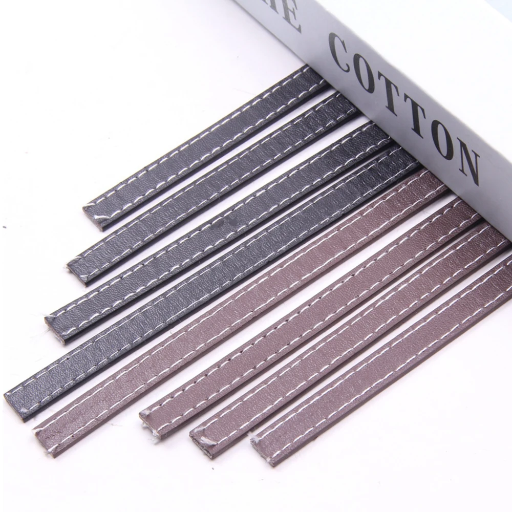 High Quality 5-10mm PU Leather Ribbon Strap Findings Flat Leather Cord String Rope DIY Necklace Luggage Bracelet Making