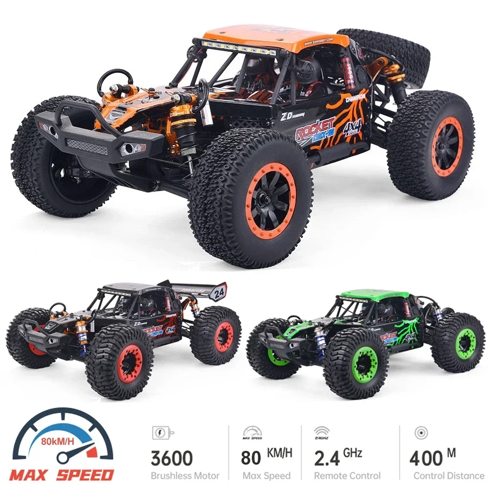 ZD Racing ROCKET DBX-10 1/10 RC Car Desert Truck 4WD RTR Remote Control Frame Off Road Buggy Brushless RC Vehicles