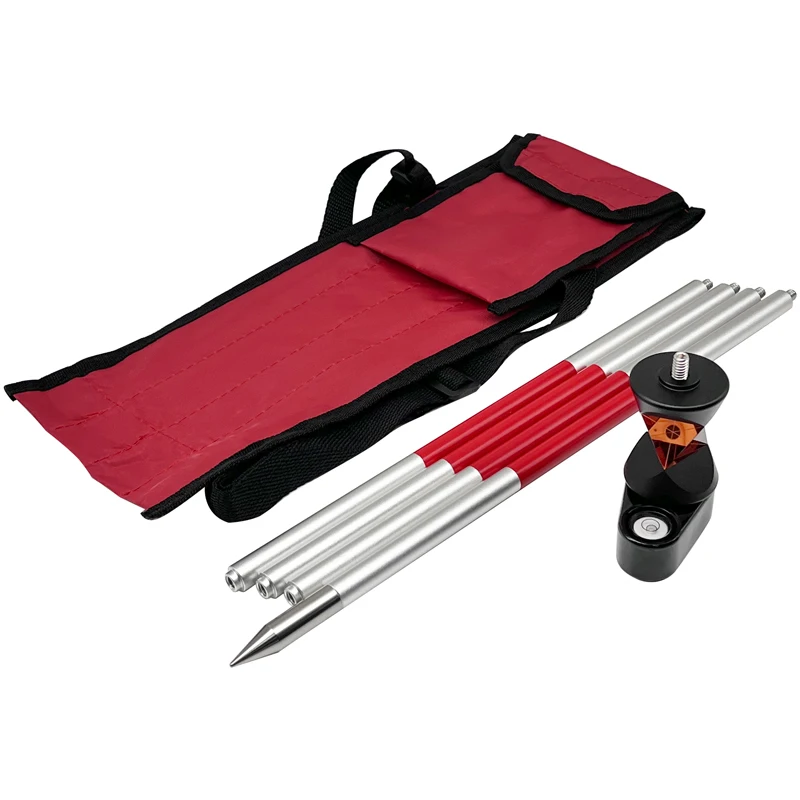 New Mini 360 Degree Prism for Leica Total Station Replace GRZ101 Mini Prism Survey + 4 Poles With Soft Bag + A Bubble