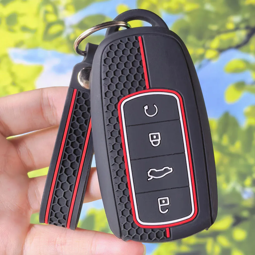 Premium Silicone Remote Key Fob Case with Keychain for Chery Tiggo 7 8 Pro Max Plus Omoda C5 Arrizo 5 Plus Car Key Protector
