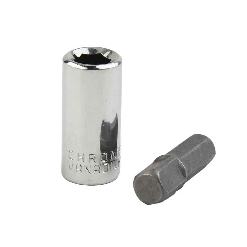 1/4 Square Drive To 1/4 Hex Shank  Socket+1/4 Drill Socket Adapter Square Driver Tool For Quick Change Power Tool Parts