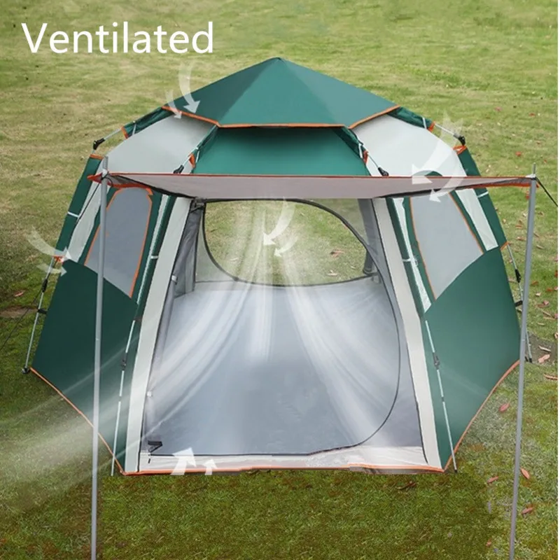 Automatic Camping Tent Outdoor One-touch Quick Open Tent Waterproof Anti-UV Family Travel Tent Hiking Picnic Party Beach Tent