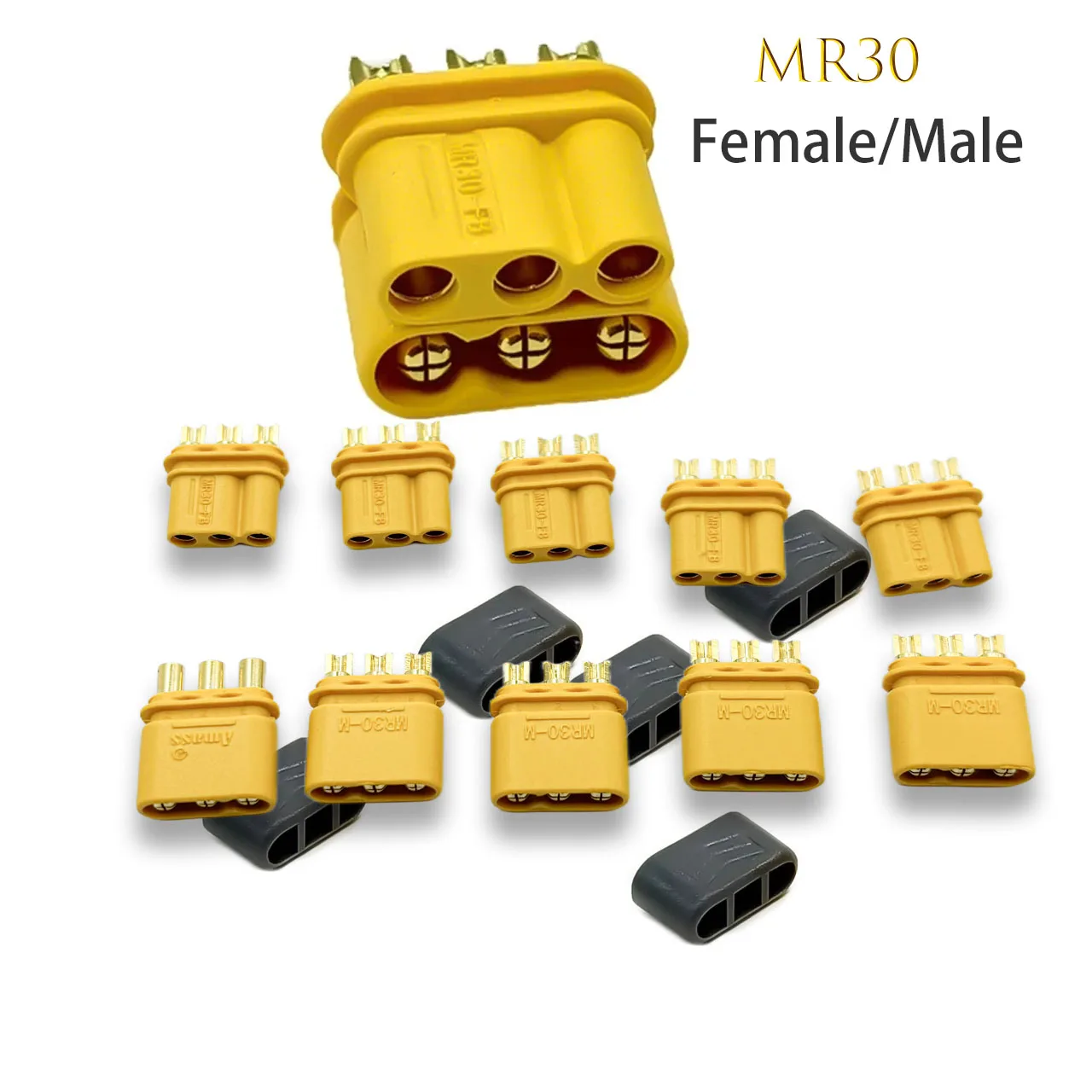 10 Pairs Amass MR30 Upgrade Male Female Plug Connector Adapters for Remote Control Toy Part Lipo Battery ESC Accessory