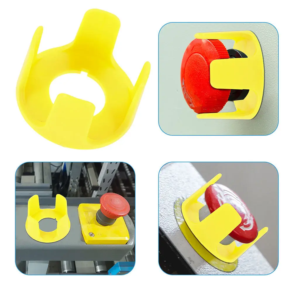 2Pcs Emergency Button Safety Durable Protection Easy Install for Machinery Stop Safety Cover Stop Button Guard