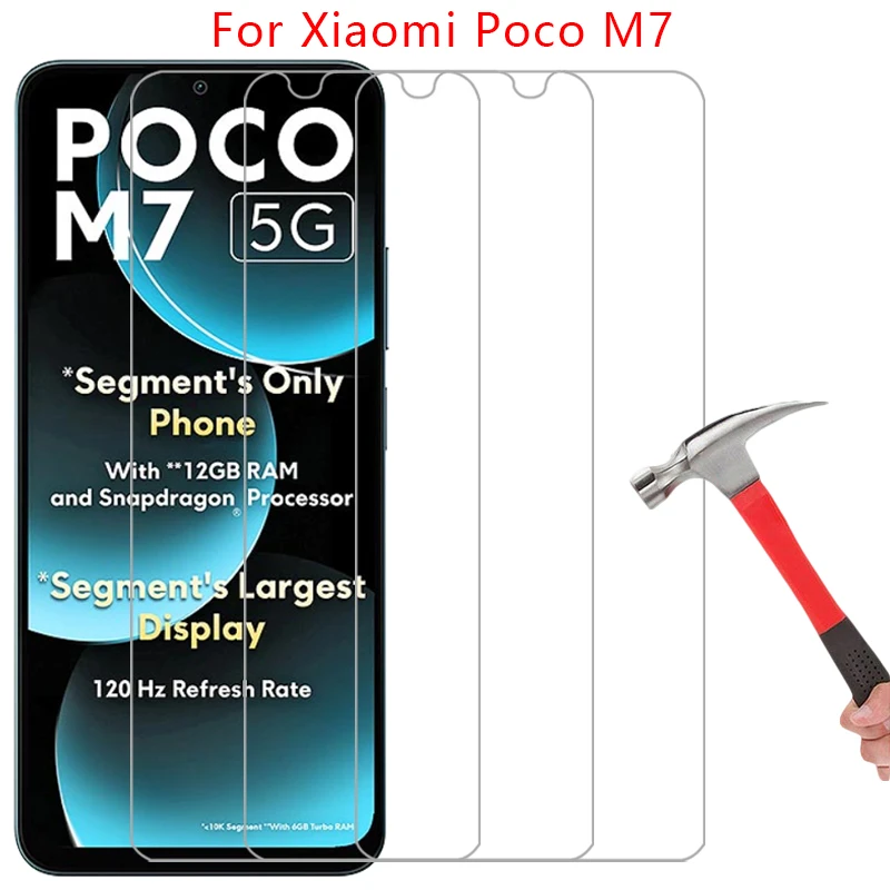 screen protector for xiaomi poco m7 5g protective tempered glass on pocom7 m 7 7m phone film glas xiomi xaomi xiami poc pco 9h