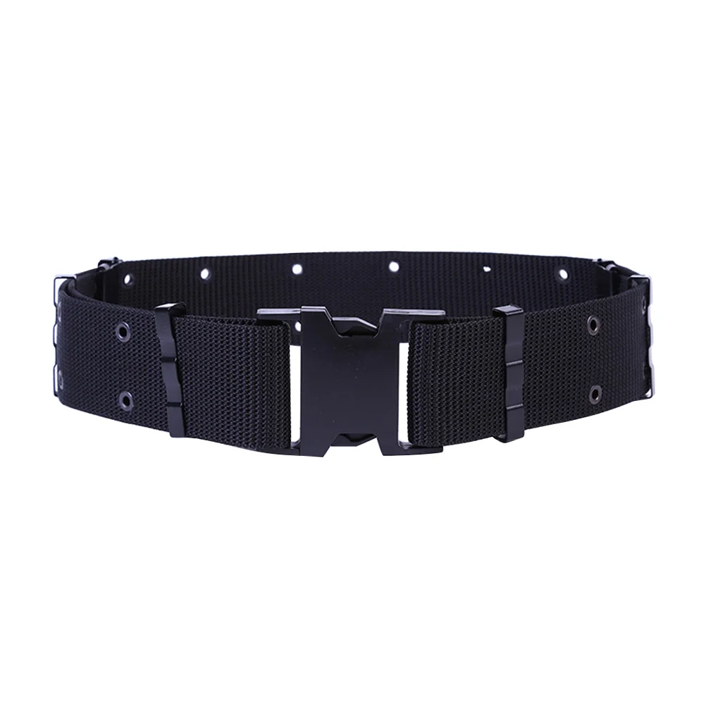 Man Casual Belt Black Canvas Adjustable Outdoor Waistband Men Armed Web Belt Durable Quick Release