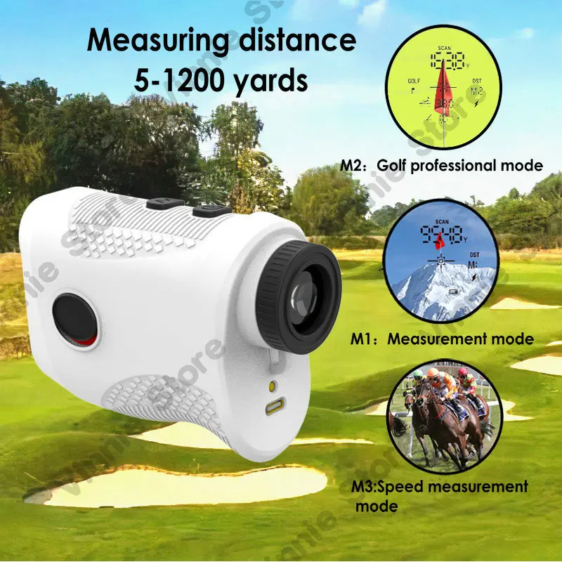 Hand-held laser ranging telescope 1200m golf angle compensation and flag-locking speed measurement with high accuracy.