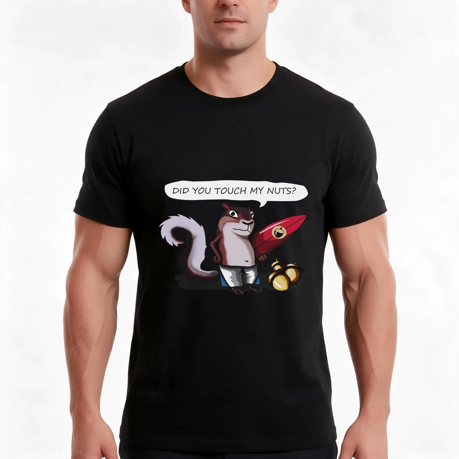 Did you touch my nuts Funny Chipmunk T-Shirt Summer Casual Cotton Tee Oversized Streetwear Tops Vintage Graphic Print