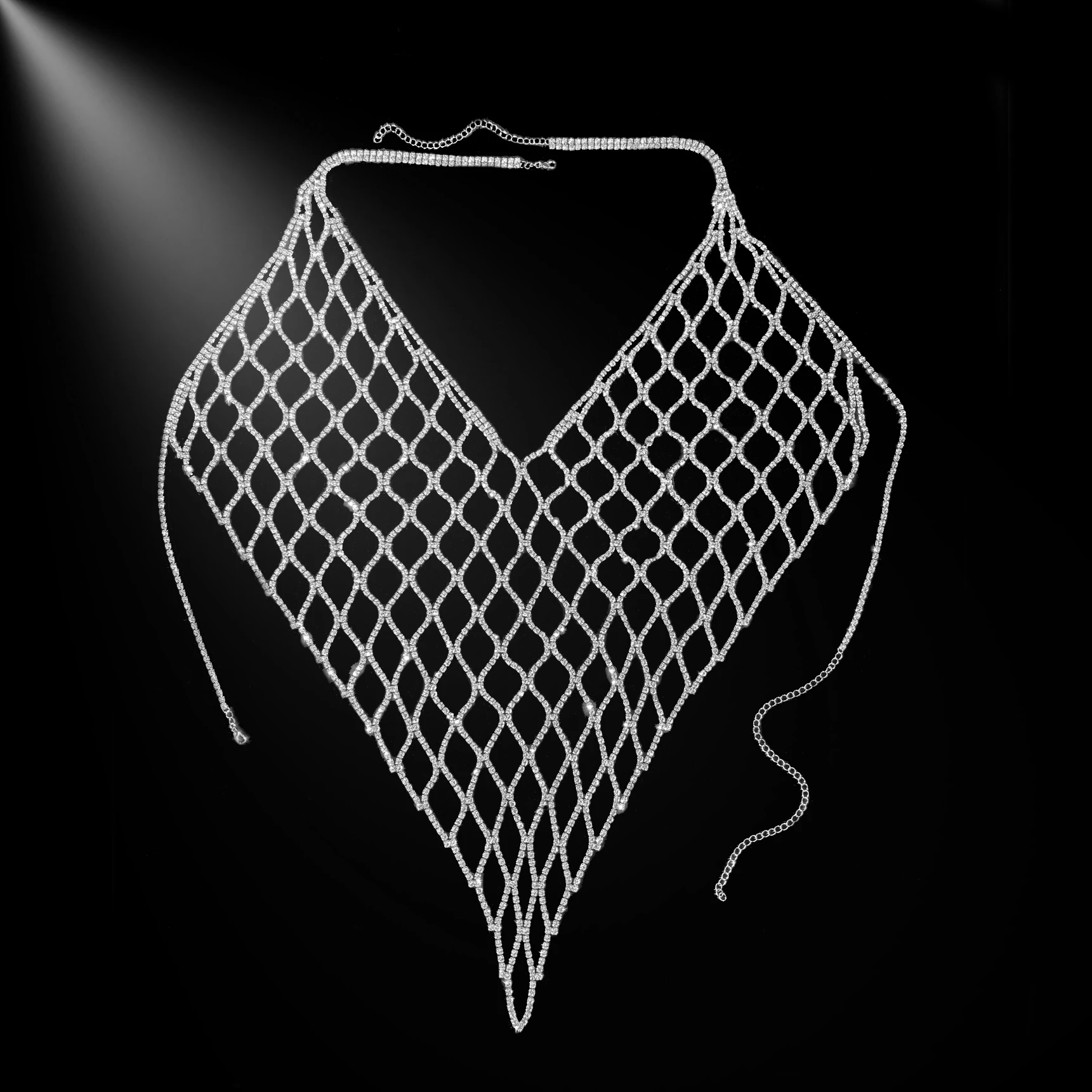 Women's V-Shape Rhinestone Body Chain Harness, Fashionable Sparkling Waist Belt for Summer, Sexy & Alluring Design