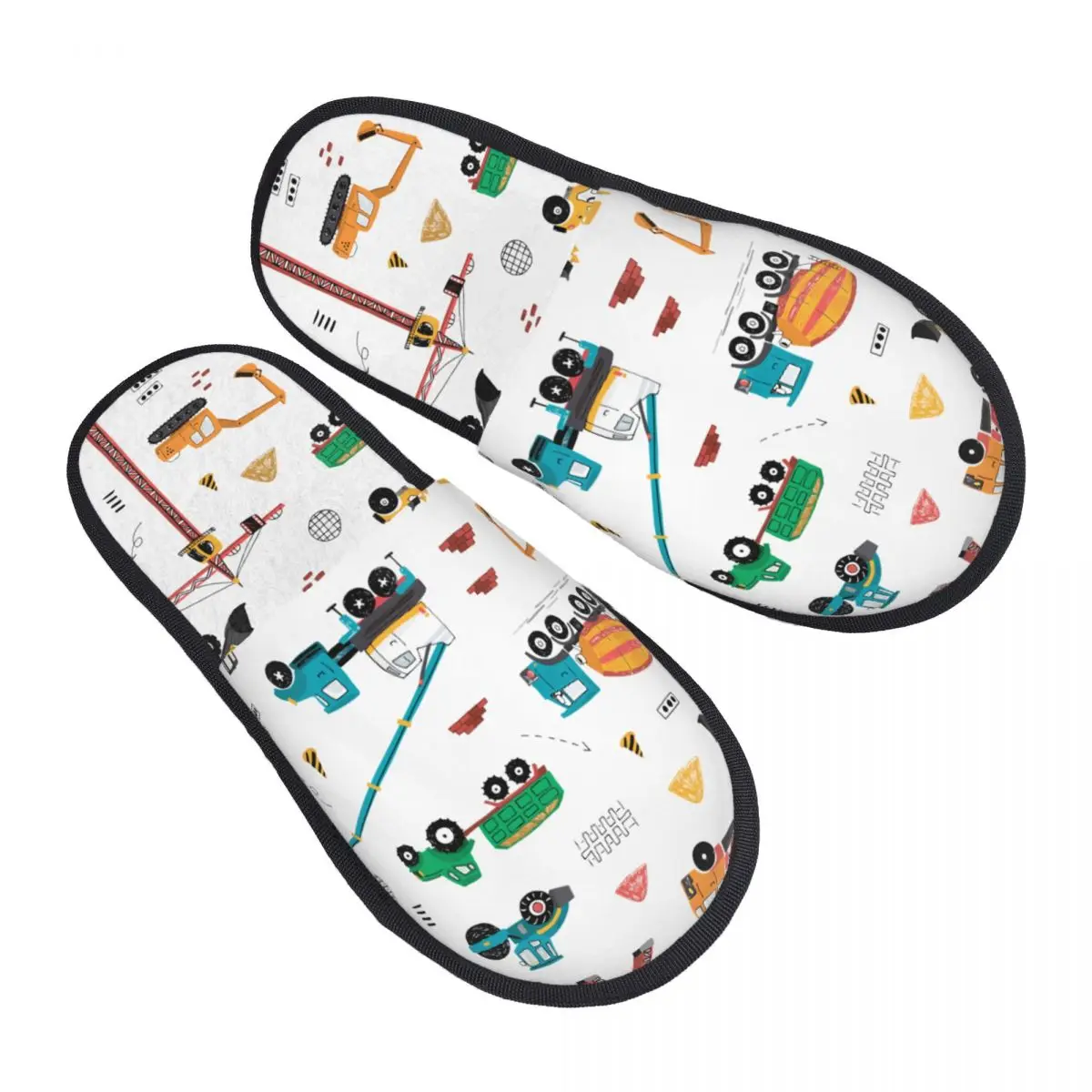 

Меховые тапочки для женщин и мужчин, модные пушистые зимние теплые тапочки, домашняя обувь с узором для тракторов и грузовиков