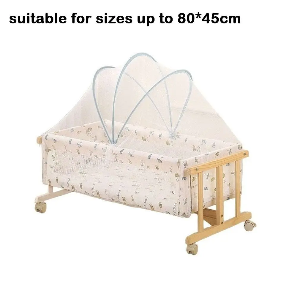 Full-coverage Crib Mosquito Net Washable Mosquito Stroller Safety Tent Foldable Breathable Crib Cover for Holidays Travel Summer