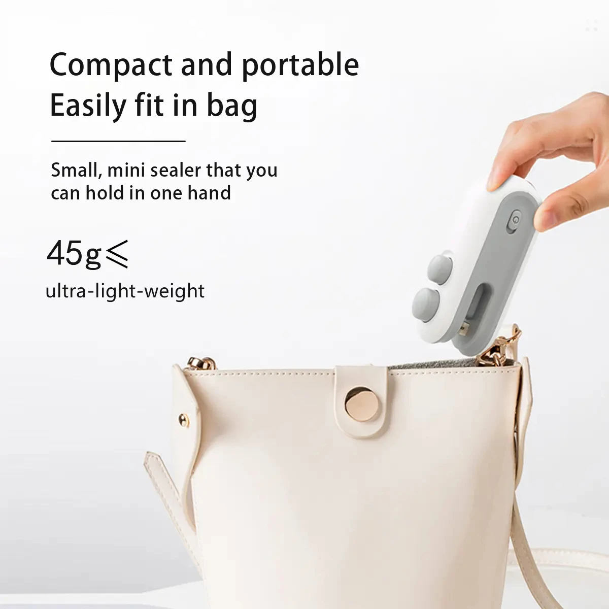 Mini Snack Bag Sealing Machine Portable Heat Press Sealer for Kitchen Food Packaging