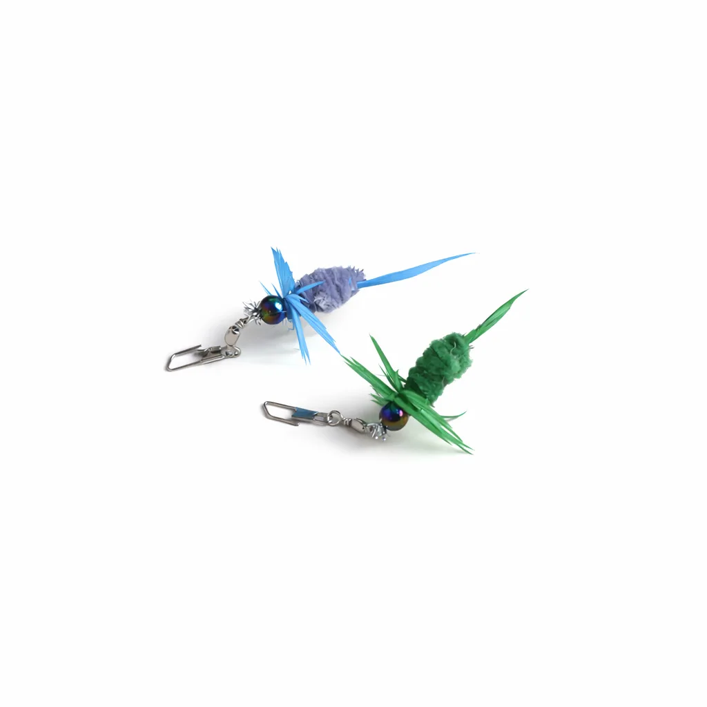 2 repuestos para varitas de juguete para gatos con cabeza insecto - imagen 4