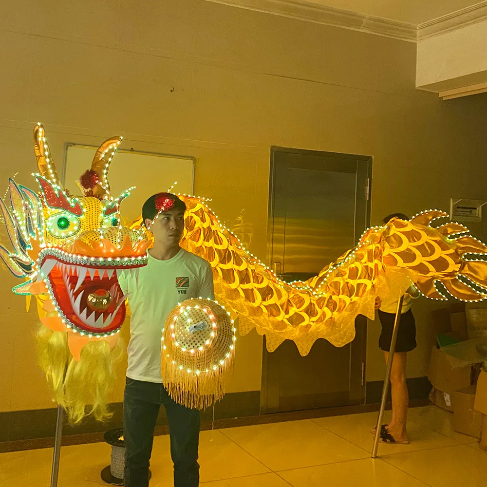 Nightclub bar KTV light dragon dance Chinese traditional dragon dance LED light 6M long dragon party atmosphere props