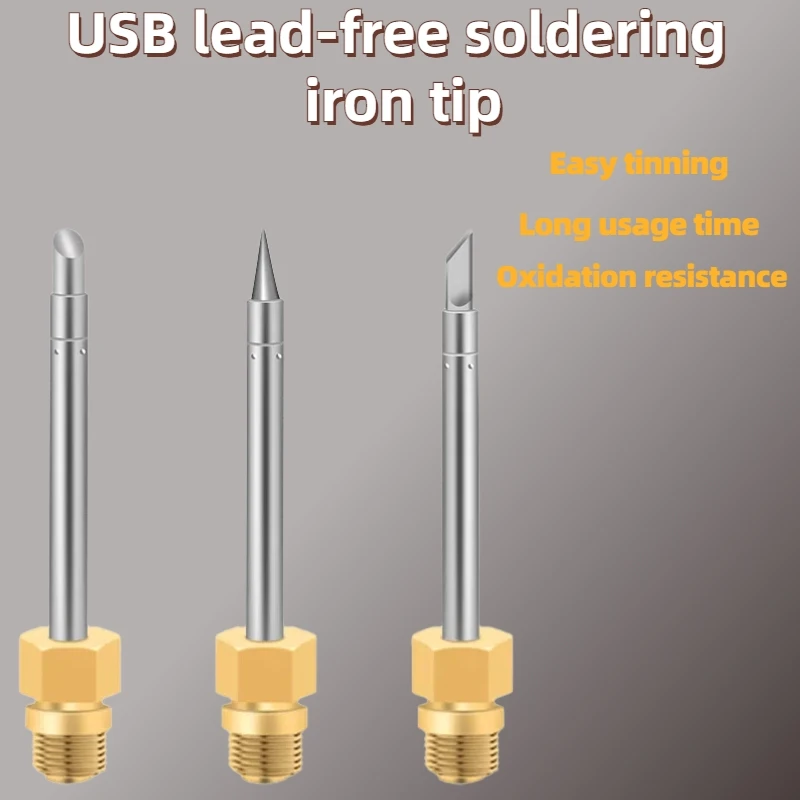 1Pcs USB Soldering Iron Tips Universal Interface Mini Welding Tips Built in Heating Element Multiple Shapes Welding Solder Tips