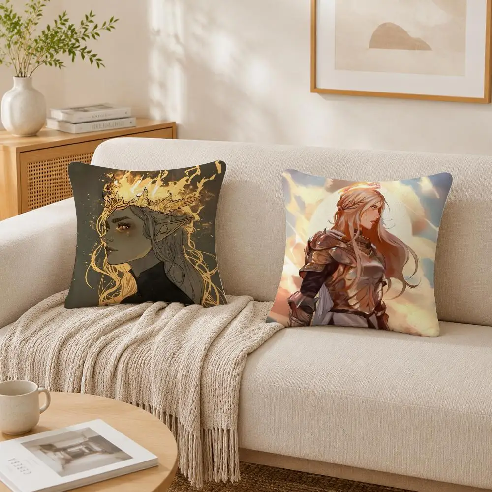 Novel T-throne Of Glass Cushion Cover Plush Decorative Pillow Case With Hidden Zipper Cutecore Room Decor For Home