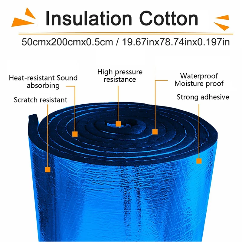 Thickness10mm Car Heat Insulation Pad To Reduce Noise and Vibration in The Car, Self-adhesive Aluminum Foil Sound Insulation Pad